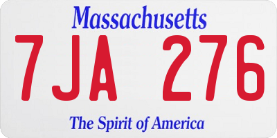 MA license plate 7JA276