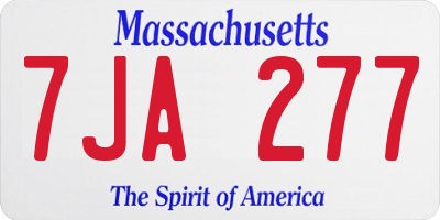 MA license plate 7JA277