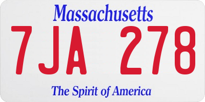 MA license plate 7JA278