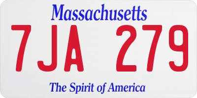 MA license plate 7JA279