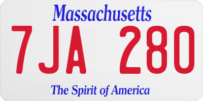 MA license plate 7JA280