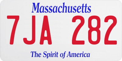 MA license plate 7JA282