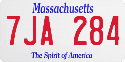 MA license plate 7JA284