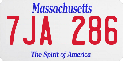 MA license plate 7JA286