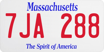 MA license plate 7JA288