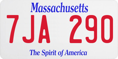 MA license plate 7JA290