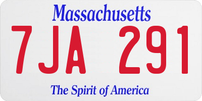MA license plate 7JA291
