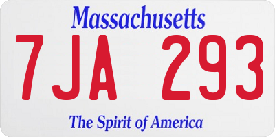 MA license plate 7JA293