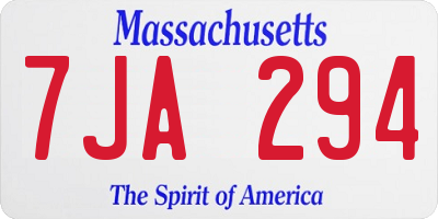 MA license plate 7JA294