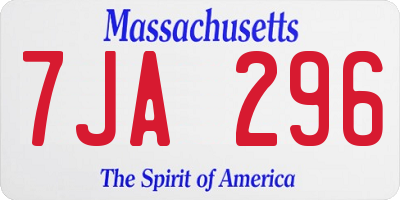 MA license plate 7JA296