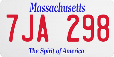 MA license plate 7JA298