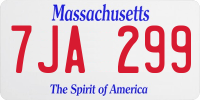 MA license plate 7JA299
