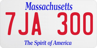MA license plate 7JA300