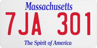 MA license plate 7JA301