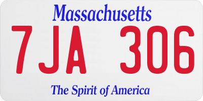 MA license plate 7JA306