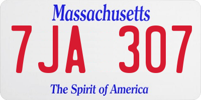 MA license plate 7JA307