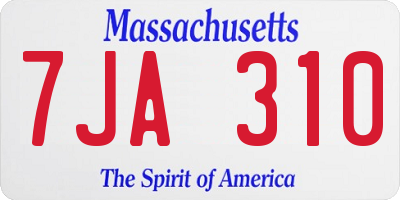 MA license plate 7JA310