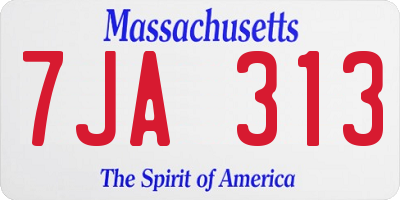 MA license plate 7JA313