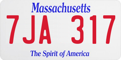 MA license plate 7JA317