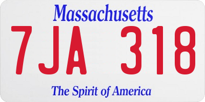 MA license plate 7JA318