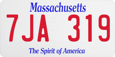 MA license plate 7JA319