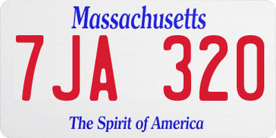 MA license plate 7JA320