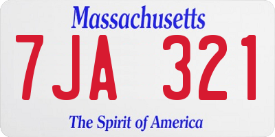 MA license plate 7JA321