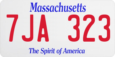 MA license plate 7JA323