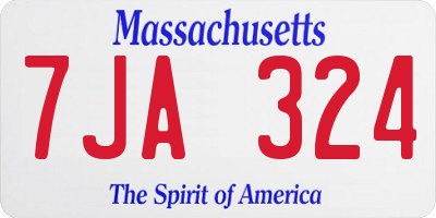 MA license plate 7JA324
