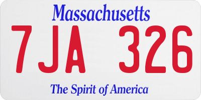 MA license plate 7JA326