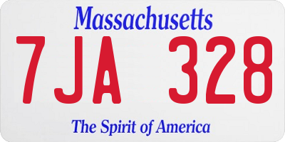 MA license plate 7JA328