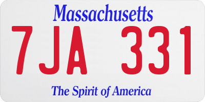 MA license plate 7JA331