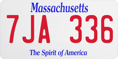 MA license plate 7JA336