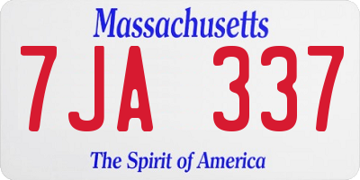 MA license plate 7JA337