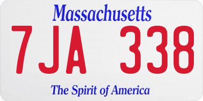 MA license plate 7JA338