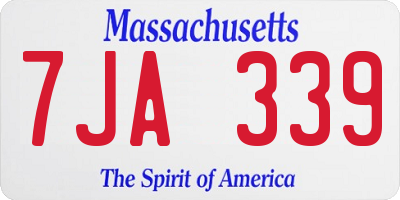 MA license plate 7JA339