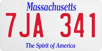 MA license plate 7JA341