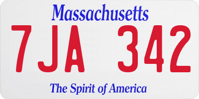 MA license plate 7JA342