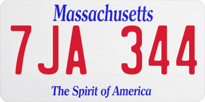 MA license plate 7JA344