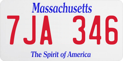 MA license plate 7JA346