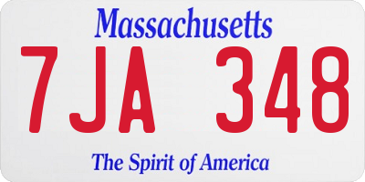MA license plate 7JA348