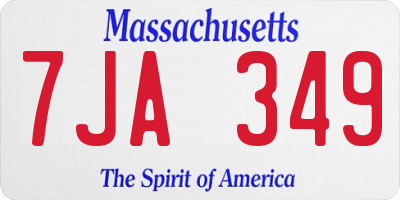 MA license plate 7JA349