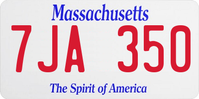 MA license plate 7JA350