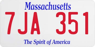 MA license plate 7JA351