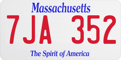 MA license plate 7JA352
