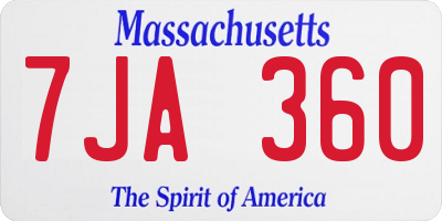 MA license plate 7JA360