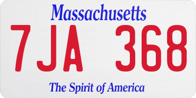 MA license plate 7JA368
