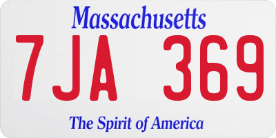 MA license plate 7JA369