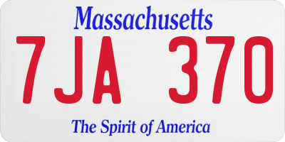MA license plate 7JA370