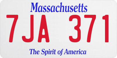 MA license plate 7JA371